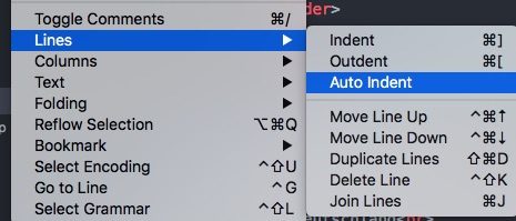 bbedit auto indent