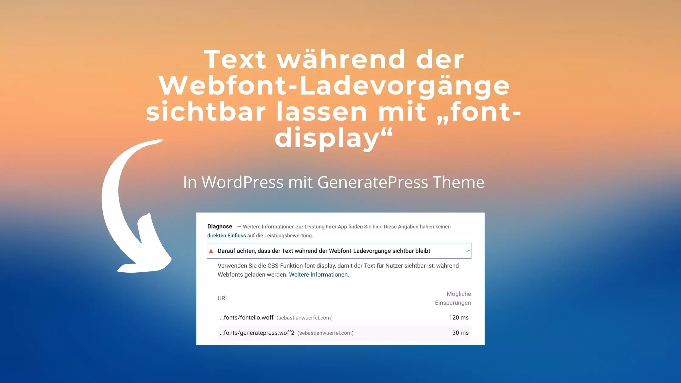 Text während der Webfont-Ladevorgänge sichtbar lassen mit „font-display“ in WordPress