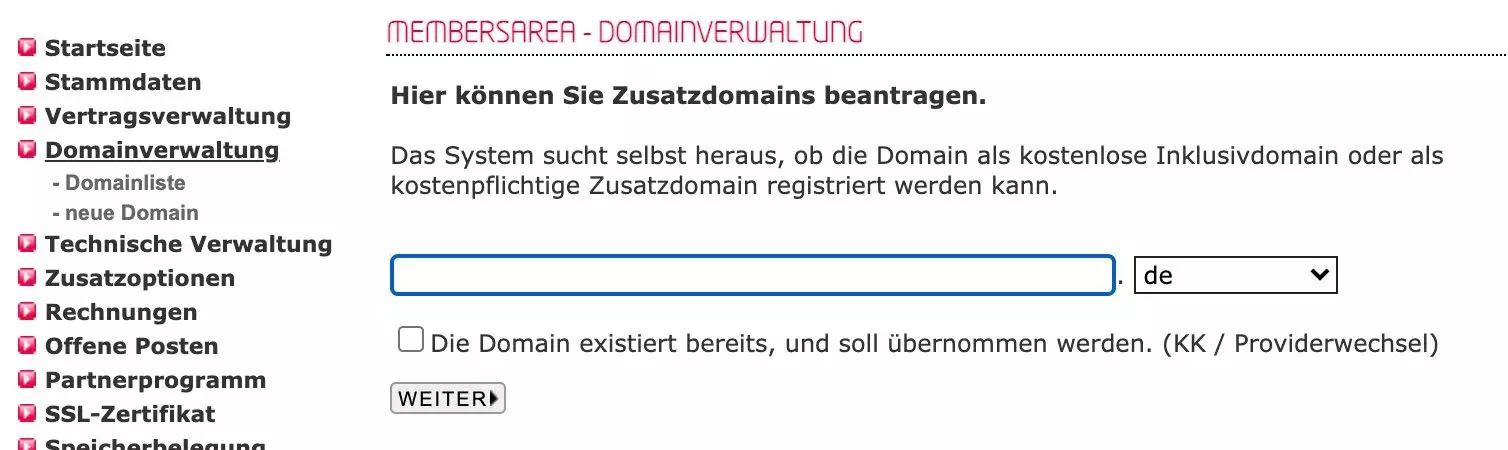 Domain registrieren bei All-inkl